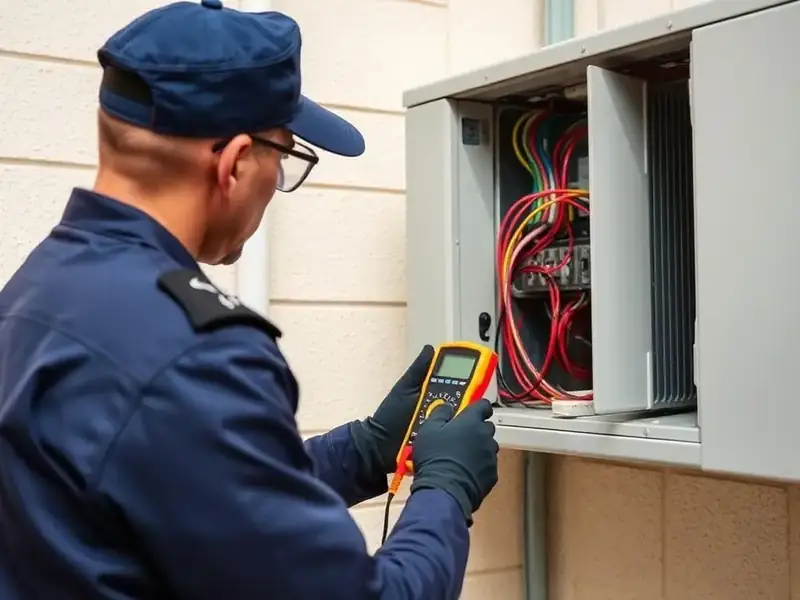 فحص التوصيلات الكهربائية للوحدة الخارجية لمكيف سبليت بالرياض